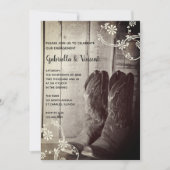 Rustic Cowboy Boots Ranch Floral Engagement Party Kaart (Voorkant)