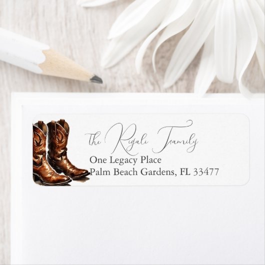 Rustic Cowboy Boots Retouradres Etiket (Insitu)