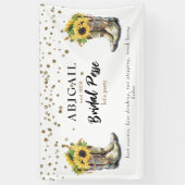 Rustic Cowboy Boots Sunflower Bachelorette Banner (Verticaal)