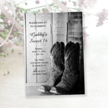 Rustic Cowboy Boots Sweet 16 Barn Birthday Party
