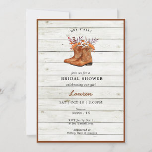 Rustic Cowboy Boots Vrijgezellenfeest Kaart