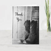Rustic Cowboy Boots Wedding Groomsman bedankt (Voorkant)
