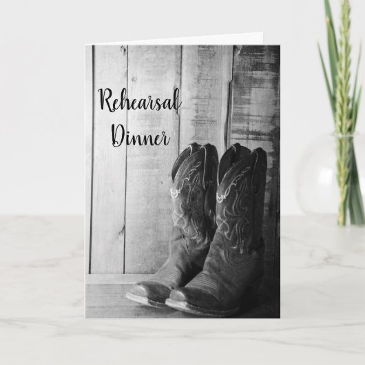Rustic Cowboy Boots Wedding Rehearsal Dinner (Voorkant)