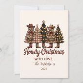 Rustic Cowboy Boots Western Christmas Feestdagenkaart (Voorkant)