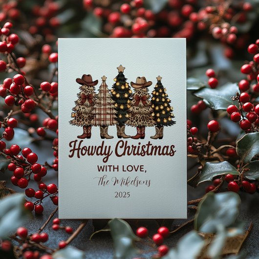 Rustic Cowboy Boots Western Christmas Feestdagenkaart