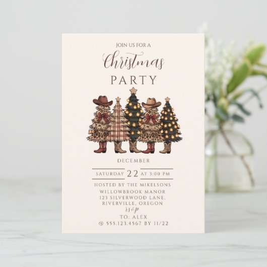 Rustic Cowboy Boots Western Christmas Kaart (Staand voorkant)