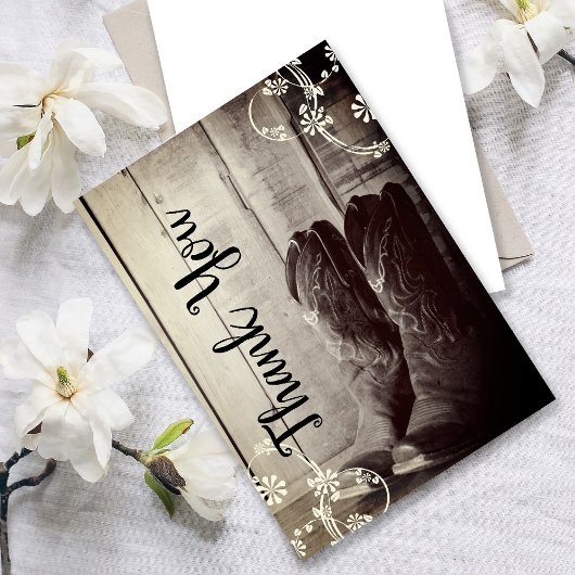 Rustic Cowboy Boots Western Floral bedankt