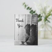 Rustic Cowboy Boots Western huwelijk bedankt Briefkaart (Staand voorkant)