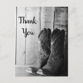 Rustic Cowboy Boots Western huwelijk bedankt Briefkaart