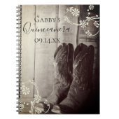 Rustic Cowboy Boots Western Quinceañera Guest Book Notitieboek (Voorkant)