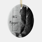 Rustic Cowboy Boots Western Verloving Keramisch Ornament (Rechts)