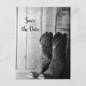 Rustic Cowboy Boots Western Wedding Save the Date Aankondigingskaart (Voorkant)