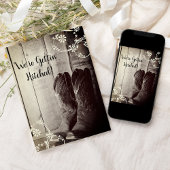 Rustic Cowboy Boots Western Wedding Save the Date Kaart