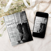 Rustic Cowboy Boots Westerne Engagement Party Kaart