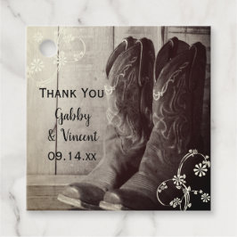 Rustic Cowboy Boots Westerne Floral Wedding Bedankjes Labels