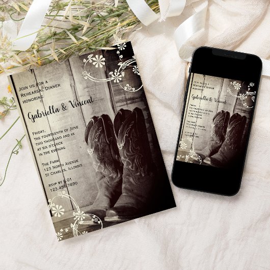 Rustic Cowboy Boots Westerne repetitie Kaart