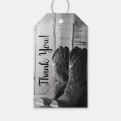 Rustic Cowboy Boots Westerne weddenschap voor Labe Cadeaulabel (Voorkant)