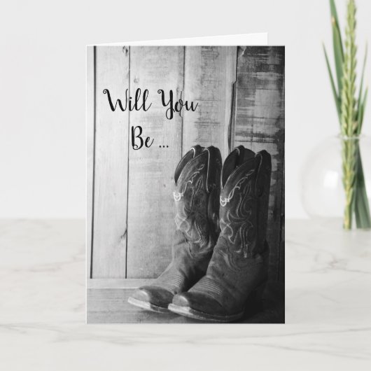 Rustic Cowboy Boots zal je mijn Bridesmaid zijn (Voorkant)