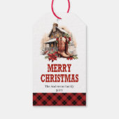 Rustic cowboy Christmas tag editable with custom Cadeaulabel (Achterkant)