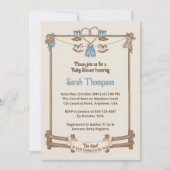 Rustic Cowboy Clothesline Boy Baby shower Kaart (Voorkant)