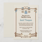 Rustic Cowboy Clothesline Boy Baby shower Kaart (Voorkant / Achterkant)