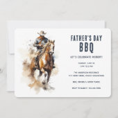 Rustic Cowboy Horse Country Vaderdag BBQ Kaart (Voorkant)