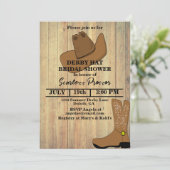Rustic Cowboy Kentucky Derby Vrijgezellenfeest Kaart (Staand voorkant)
