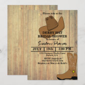 Rustic Cowboy Kentucky Derby Vrijgezellenfeest Kaart (Voorkant / Achterkant)