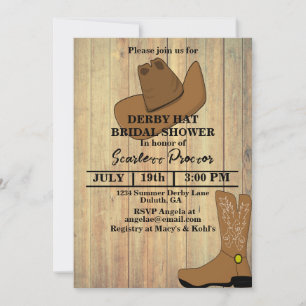 Rustic Cowboy Kentucky Derby Vrijgezellenfeest Kaart