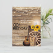 Rustic Cowboy Party - 00th Birthday Uitnodiging (Staand voorkant)