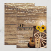Rustic Cowboy Party - 00th Birthday Uitnodiging (Voorkant / Achterkant)