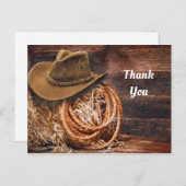 Rustic Cowboy Pet Rope Hay Foto bedankt Briefkaart (Voorkant / Achterkant)