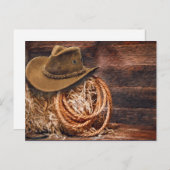 Rustic Cowboy Pet Rope Hay Foto Briefkaart (Voorkant / Achterkant)