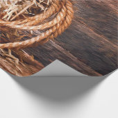 Rustic Cowboy Pet Rope Hay Foto Cadeaupapier (Hoek)