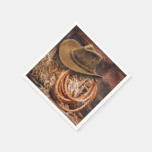 Rustic Cowboy Pet Rope Hay Foto Servet (Hoek)