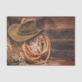 Rustic Cowboy Pet Rope Hay Foto Tissuepapier (Voorkant)