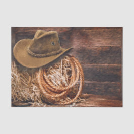 Rustic Cowboy Pet Rope Hay Foto Tissuepapier