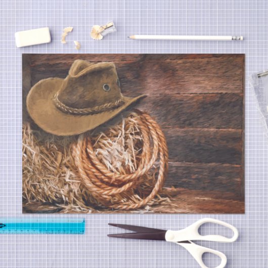 Rustic Cowboy Pet Rope Hay Foto Tissuepapier (Craft)