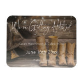 Rustic Cowboy Ranch Wedding Save the Date Magneet (Horizontaal)