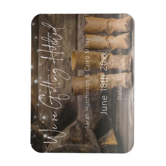 Rustic Cowboy Ranch Wedding Save the Date Magneet (Verticaal)