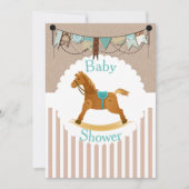 Rustic Cowboy Rocking Horse Western Baby shower Kaart (Voorkant)