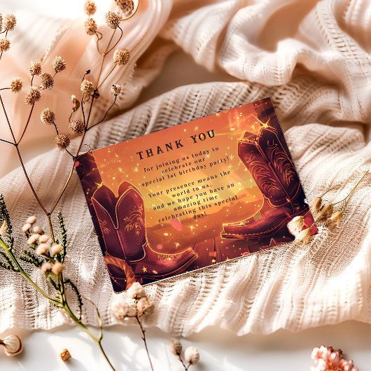 Rustic Cowboy Rodeo 1st Birthday Bedankkaart