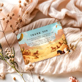 Rustic Cowboy Rodeo 1st Birthday Celebration Bedankkaart