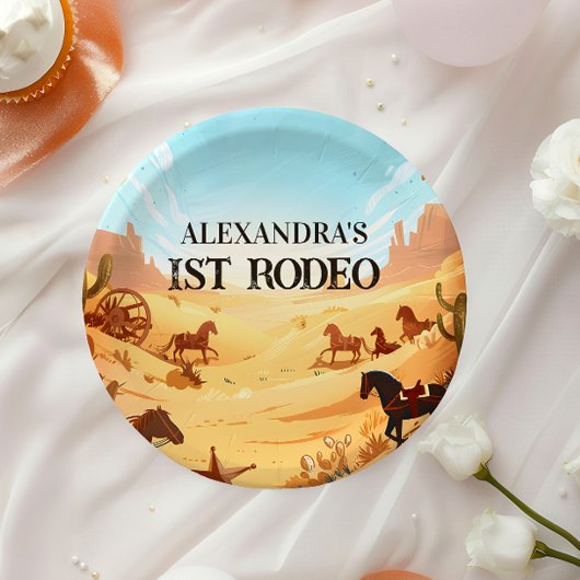 Rustic Cowboy Rodeo 1st Birthday Celebration Papieren Bordje