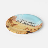 Rustic Cowboy Rodeo 1st Birthday Celebration Papieren Bordje (Gekanteld)