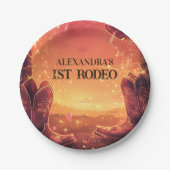 Rustic Cowboy Rodeo 1st Birthday Papieren Bordje (Voorkant)