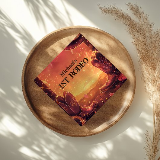 Rustic Cowboy Rodeo 1st Birthday Servet