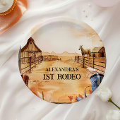 Rustic Cowboy Rodeo 1st Birthday Style Papieren Bordje