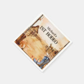 Rustic Cowboy Rodeo 1st Birthday Style Servet (Hoek)