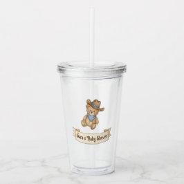 Rustic Cowboy Waterverf Boy Baby shower Acryl Drinkbeker